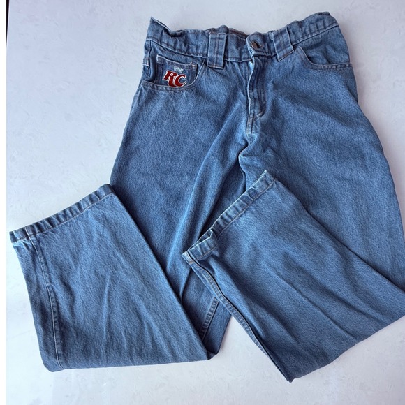 RCCSKATE Mens Denim Jeans Size XS Baggy Wide Leg Y2K Skate Pants Streetwear - Picture 2 of 12